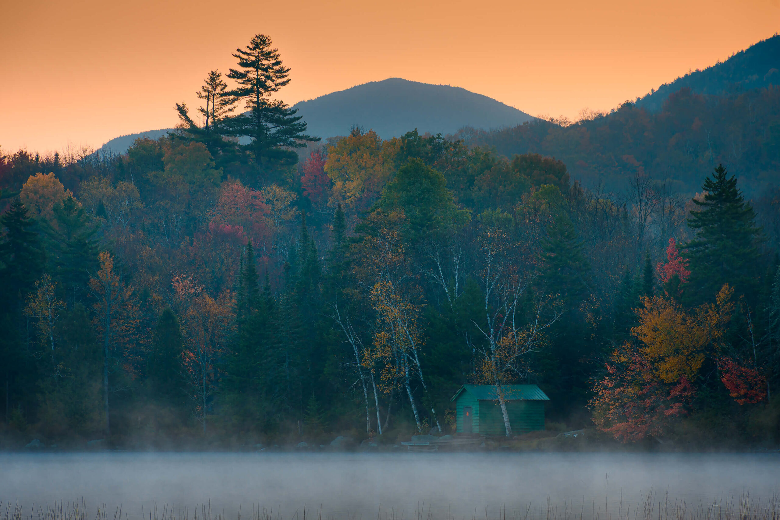 2026-01 Gene Harris – Green Cabin at Sunrise,