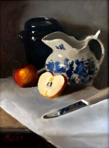 Pavlot, Gregory, Kitchen Still Life, oil on canvas, 12×8, 375, black frame