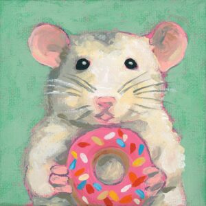 Vess, June Erica, Donut Time, 4×4, Acrylic on Canvas, NF, 95