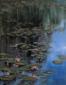 Grace, Tatiana, Water Lilies, 24×30, Oil on Canvas, 900, BF